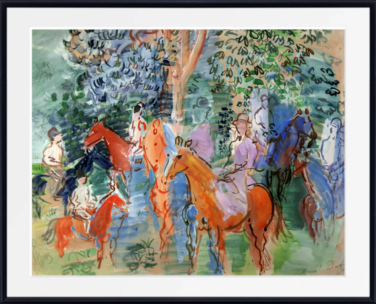 Count Harry Kessler's family on horseback by Raoul Dufy