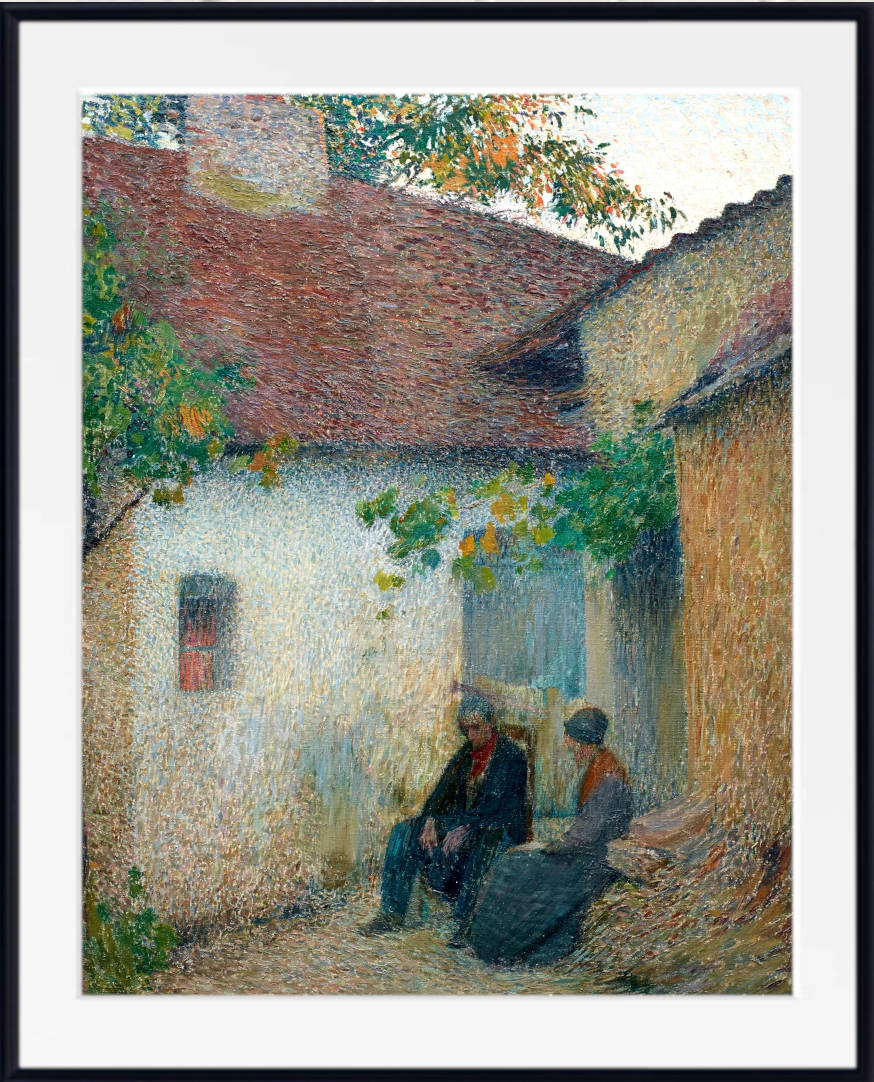 Henri Martin Print, Couple talking in front of the farm