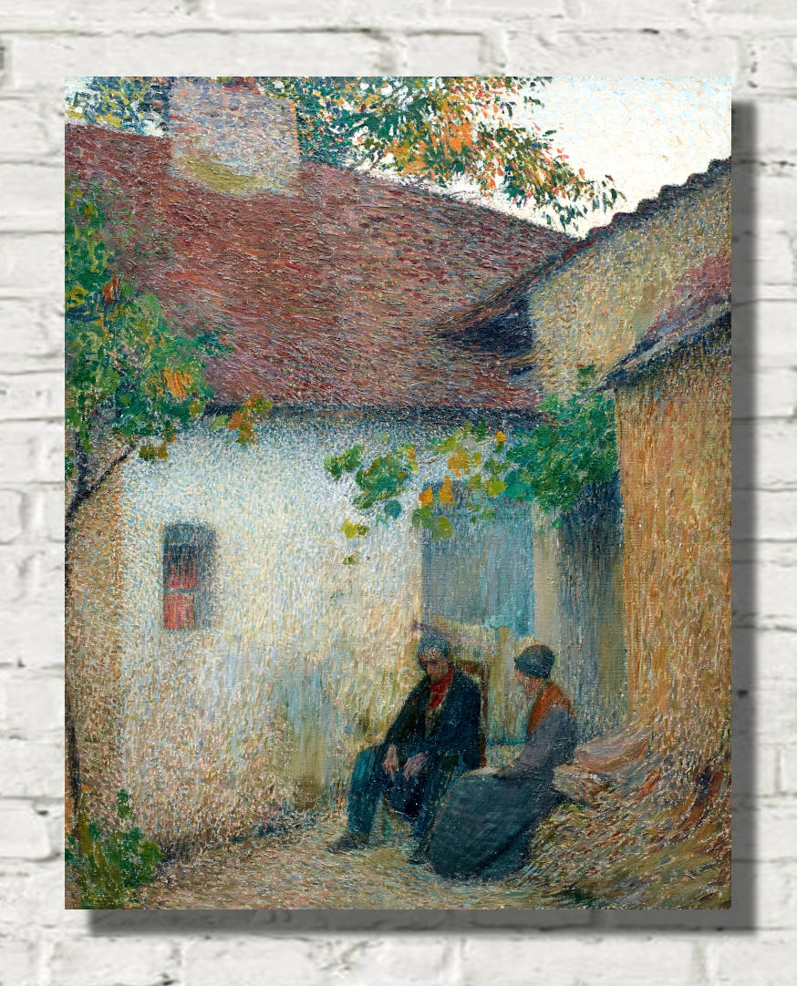 Henri Martin Print, Couple talking in front of the farm