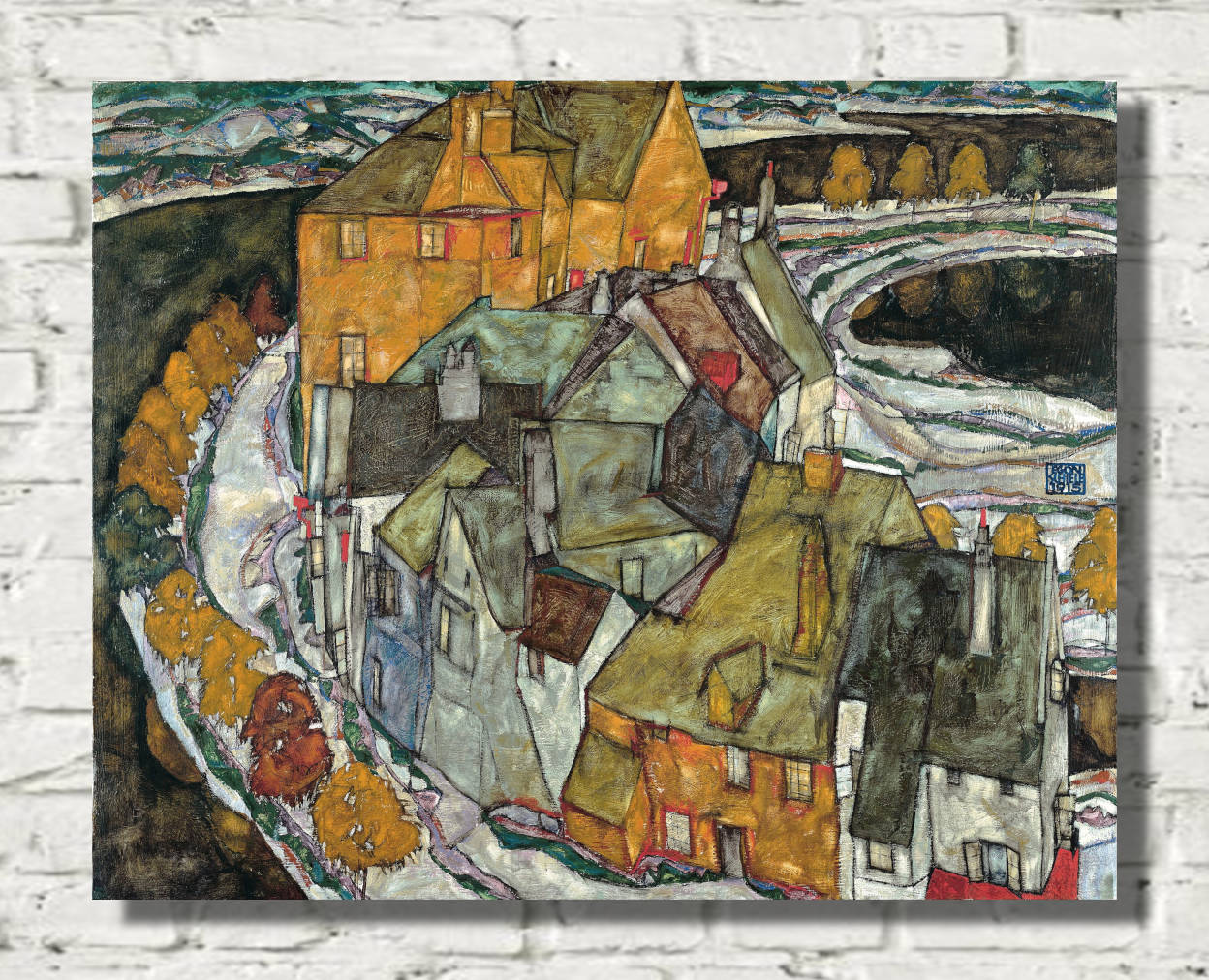 Egon Schiele Print, Crescent of Houses II (1915)