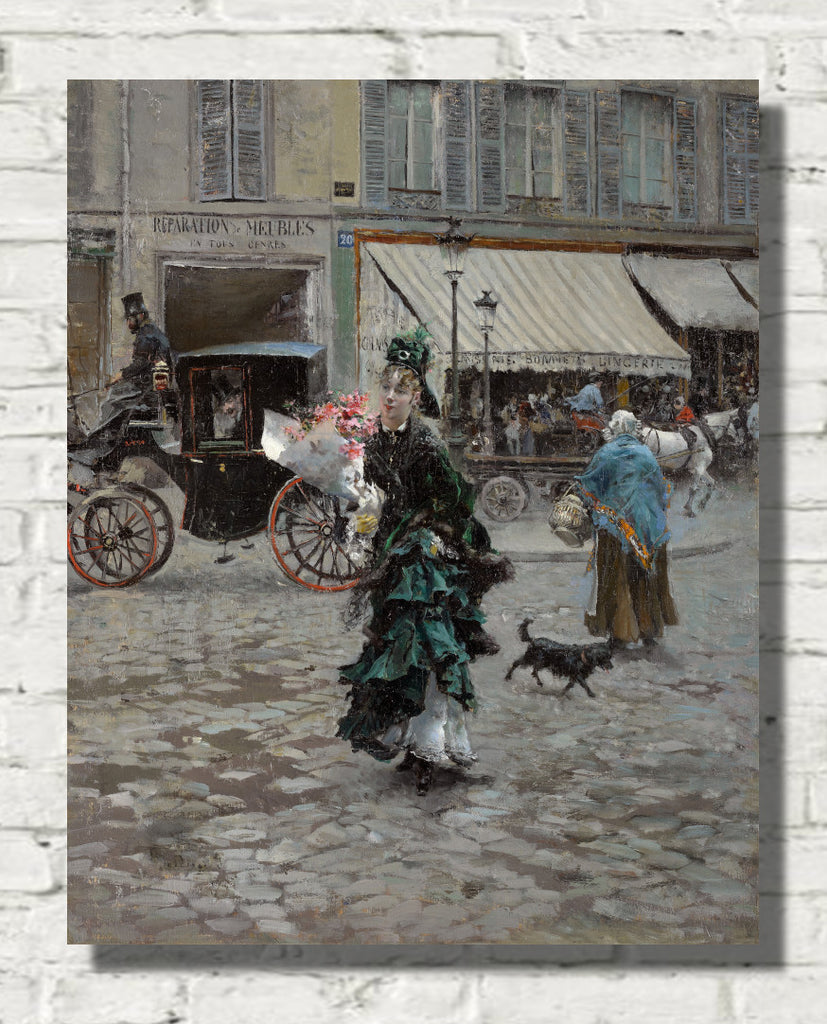 Crossing The Street (1873) by Giovanni Boldini