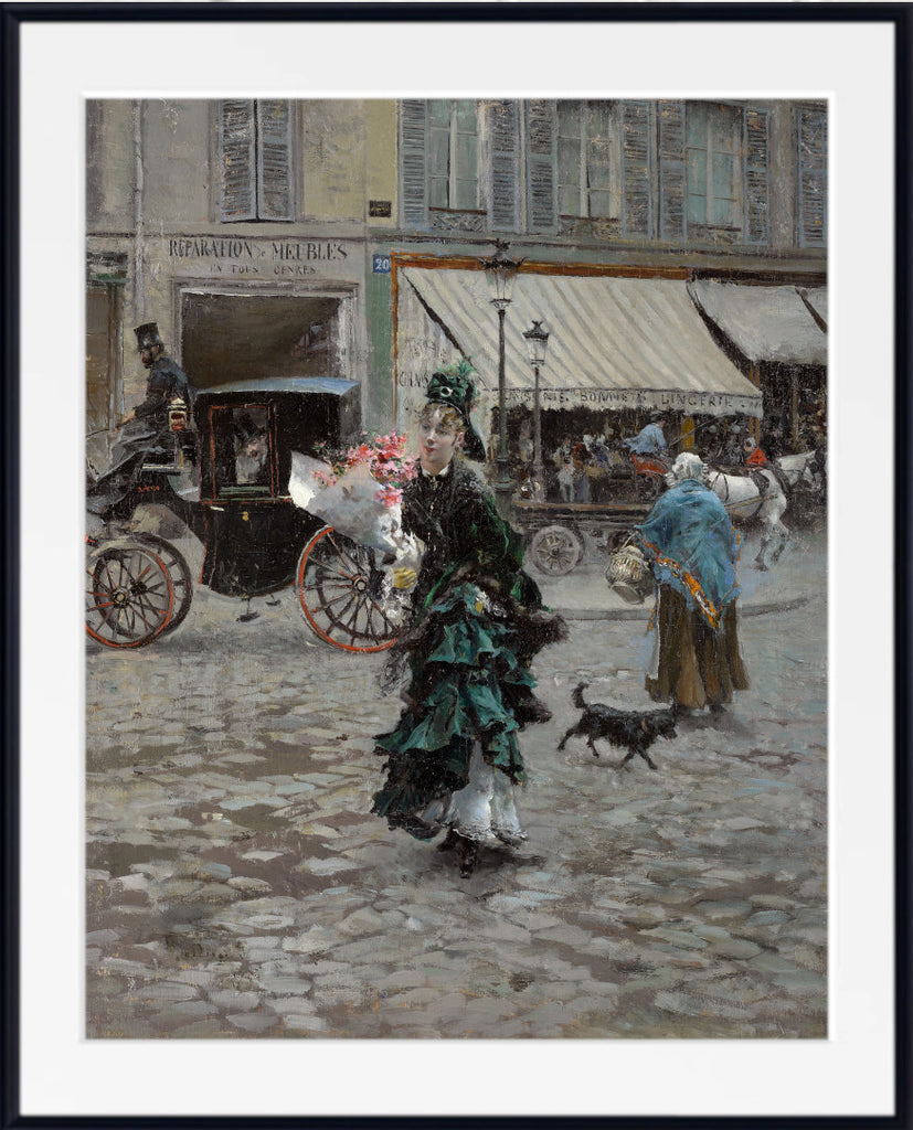 Crossing The Street (1873) by Giovanni Boldini