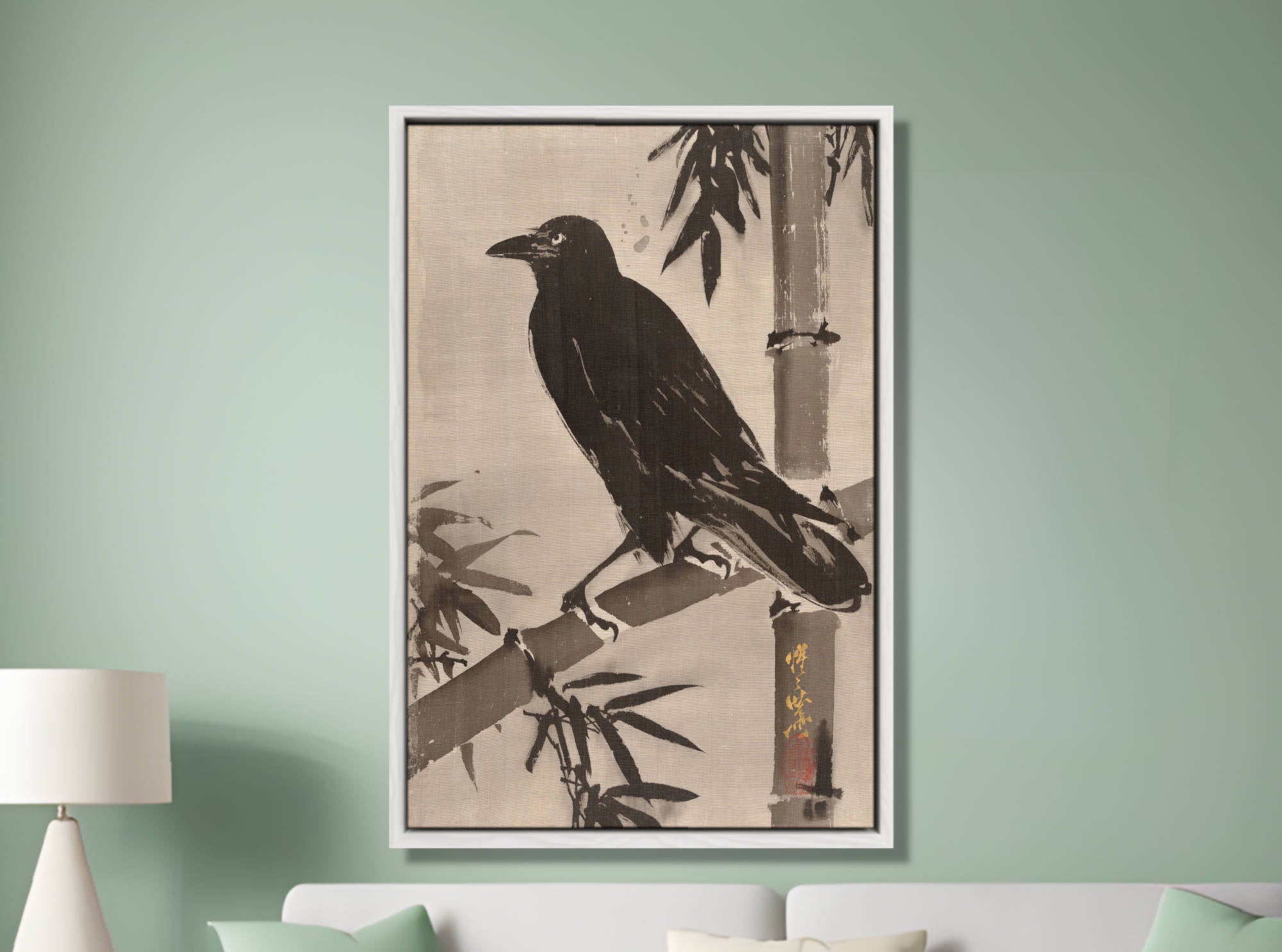 Kawanabe Kyōsai Print, Crow on a Branch – GalleryThane