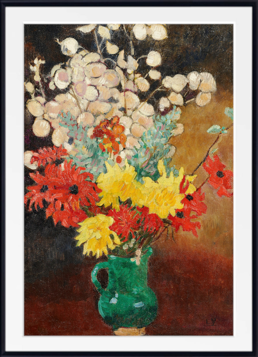 Green jug, dahlias and flowers (1929) by Louis Valtat – GalleryThane