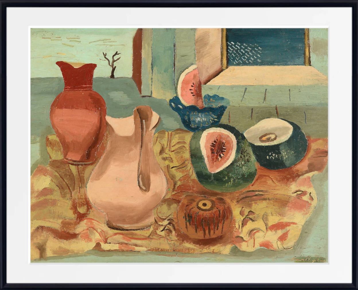 Frances Hodgkins Print, Cut melons (circa 1931)