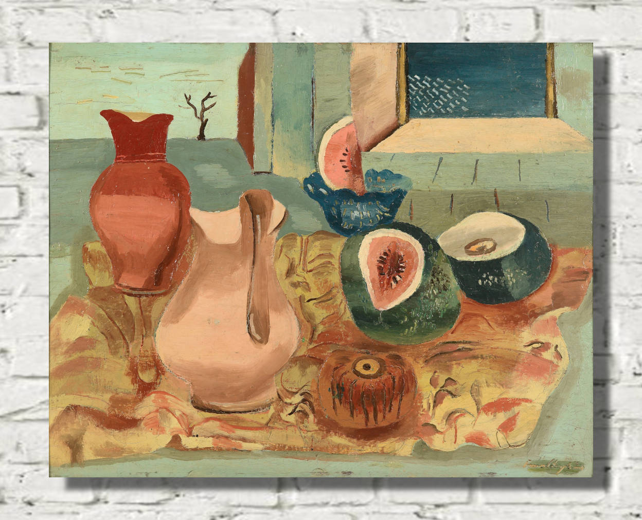 Frances Hodgkins Print, Cut melons (circa 1931)