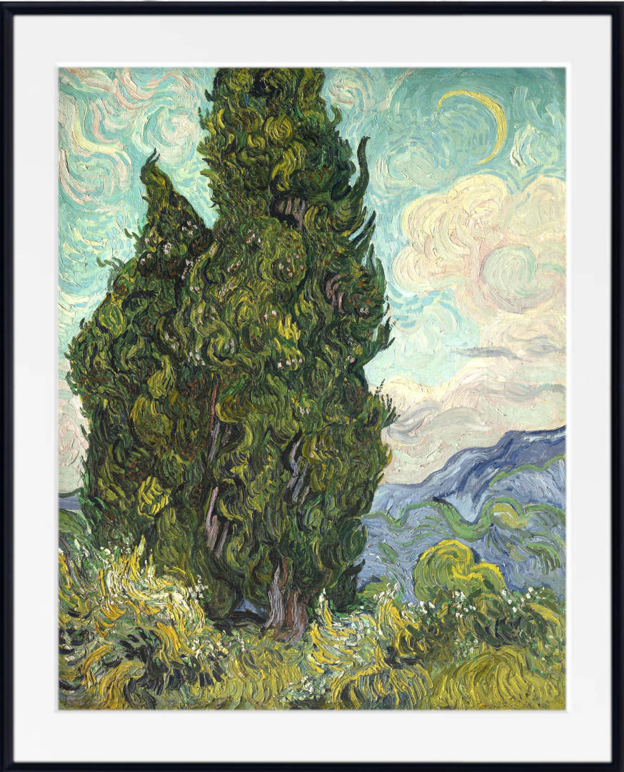 Vincent Van Gogh Fine Art Print, Cypresses