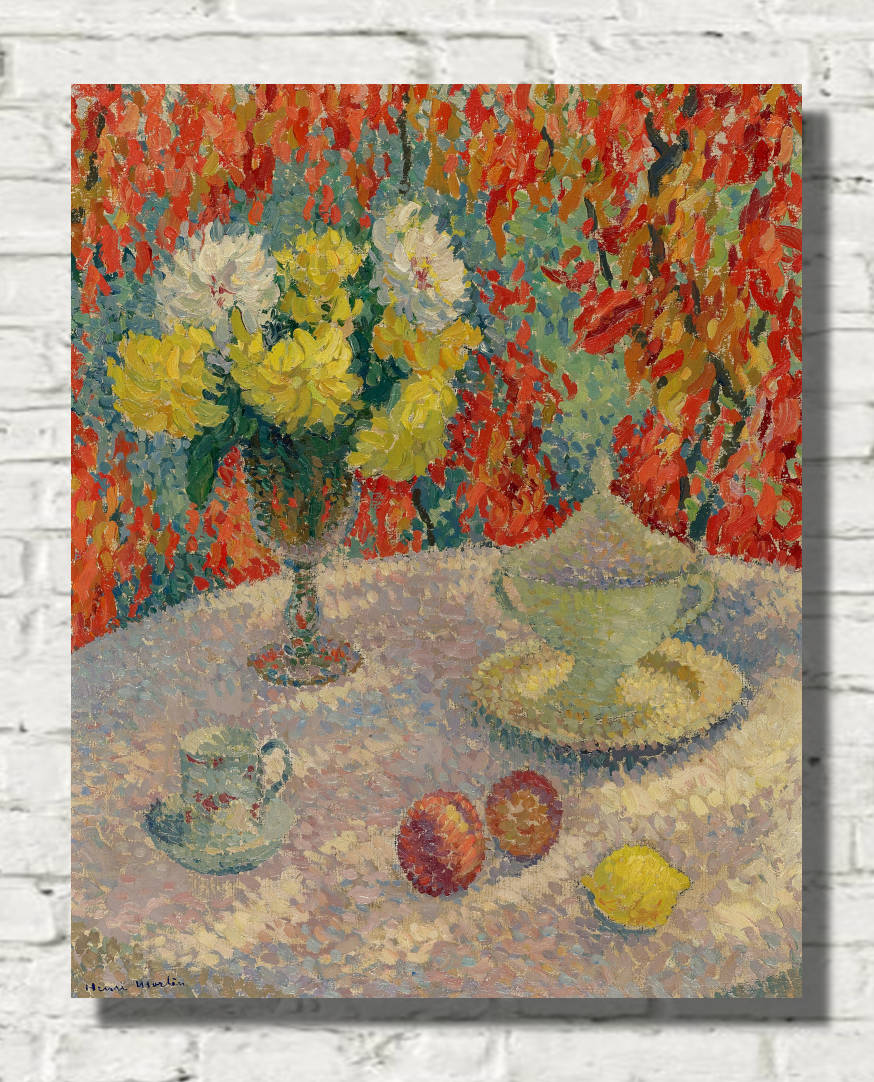 Henri Martin Print, Dahlias in the Sun (circa 1925)