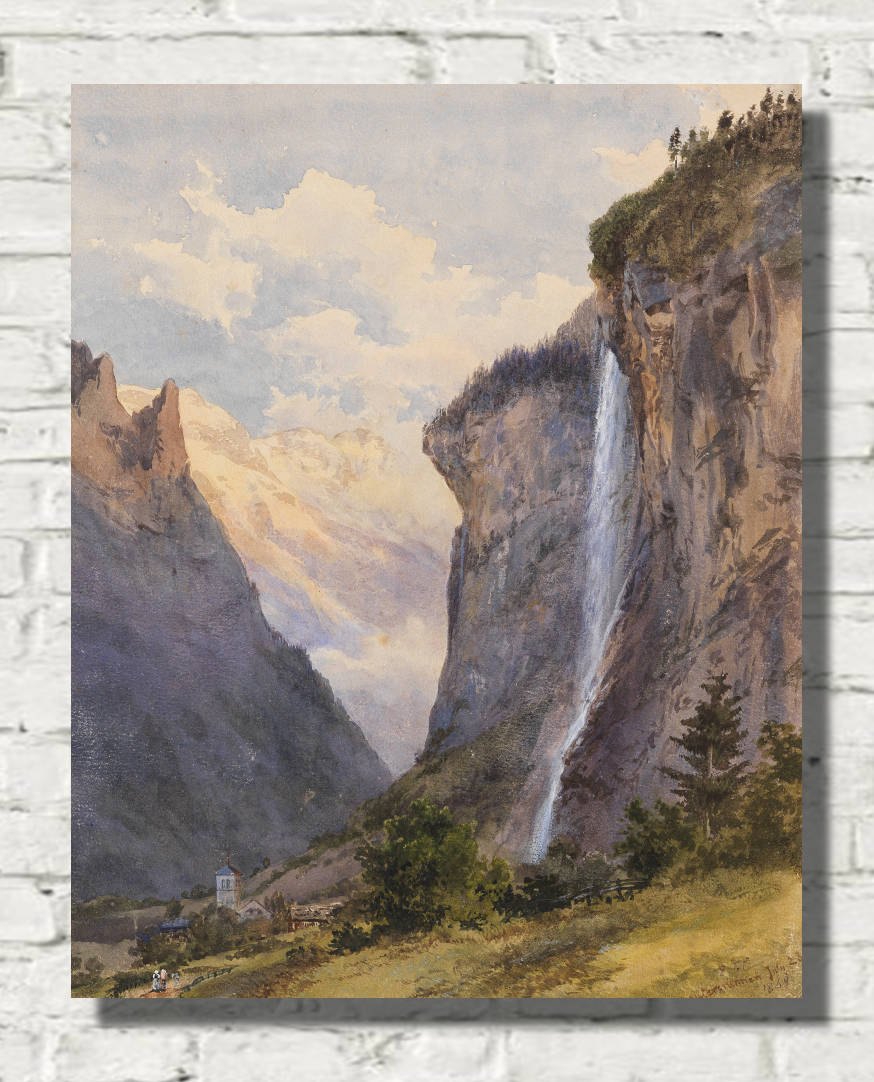 dward Compton Print, The Staubbach Falls in Lauterbrunnen (Switzerland) (1869)