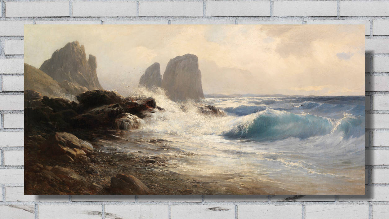 Edward Compton Print, The Faraglioni rocks off the coast of Capri