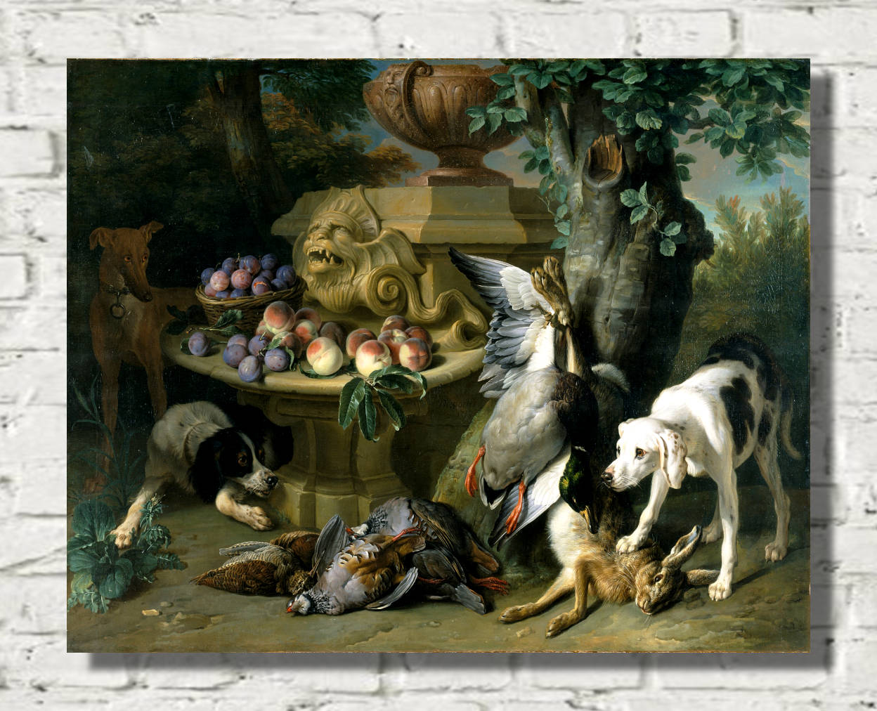 Alexandre Desportes Print, Dogs, Dead Game and Fruit (1715)