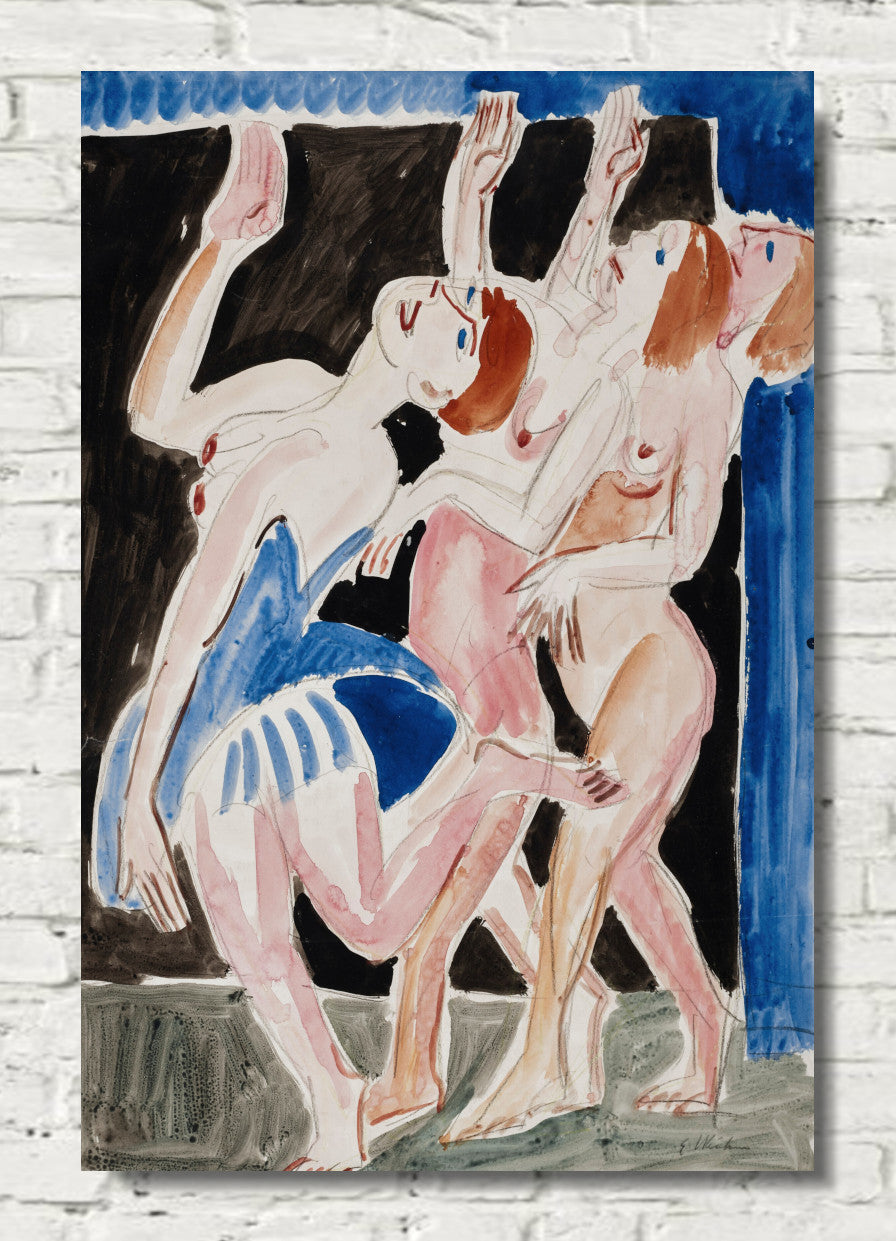 Three dancers (circa 1926) by Ernst Ludwig Kirchner