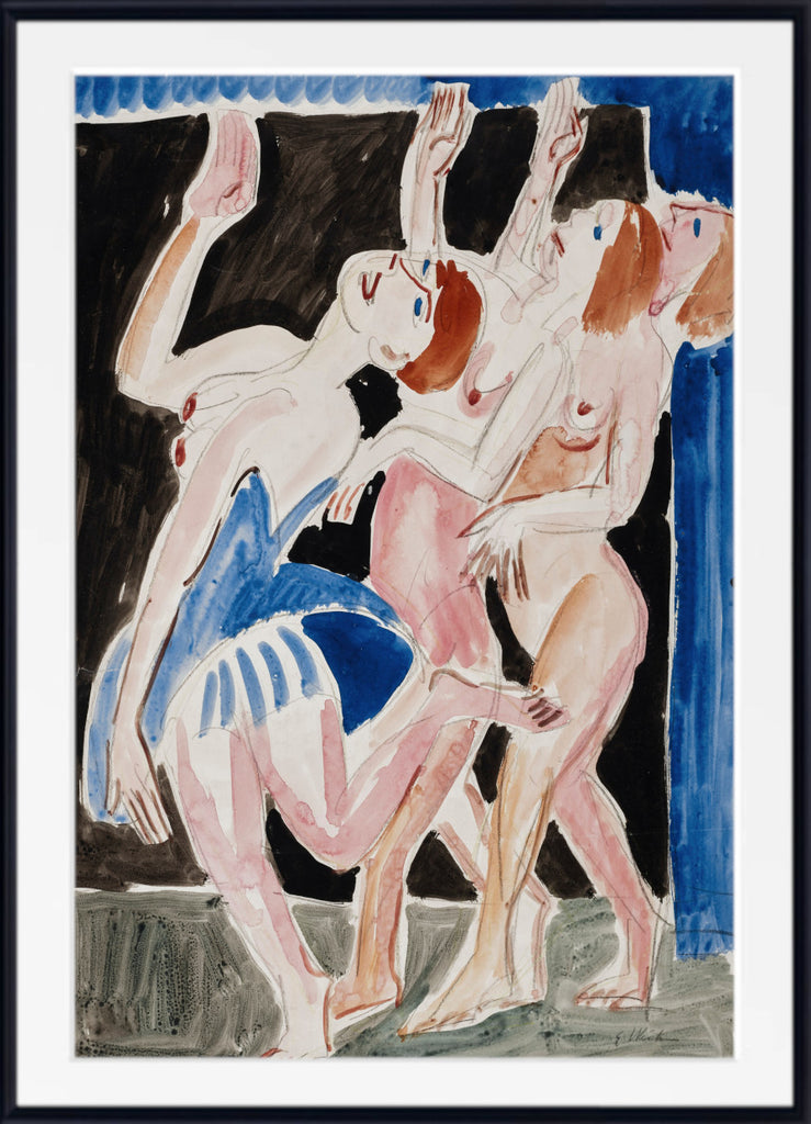 Three dancers (circa 1926) by Ernst Ludwig Kirchner