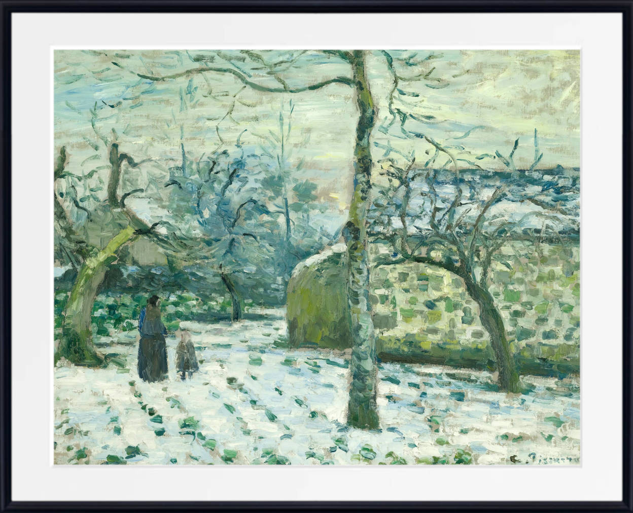 Camille Pissarro Print, Snow Effect at Montfoucault (circa 1874)