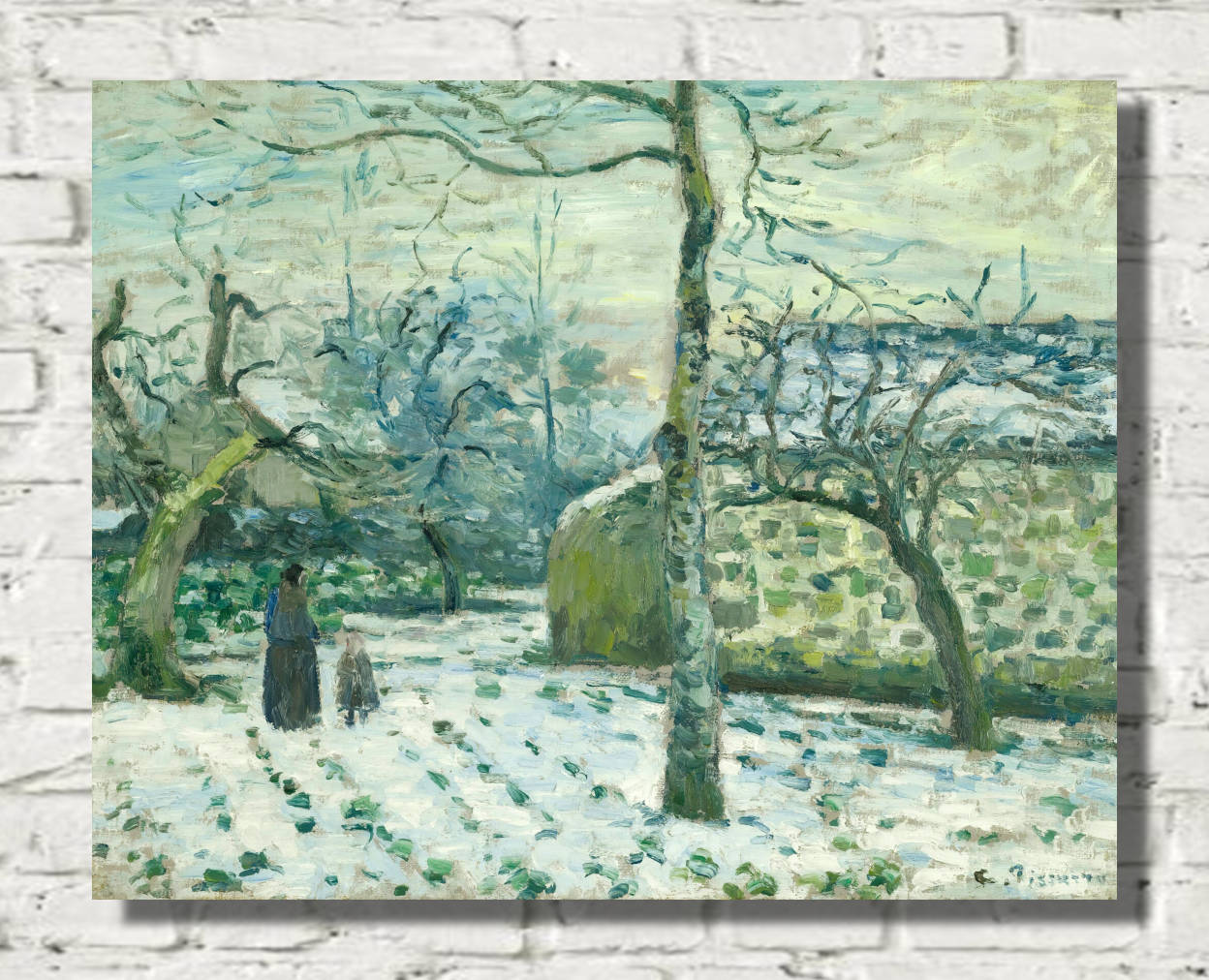 Camille Pissarro Print, Snow Effect at Montfoucault (circa 1874)