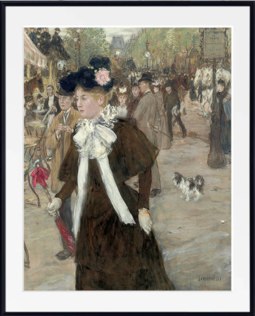 Jean-François Raffaëlli Print, Elegant on the Boulevard des Italiens, Paris