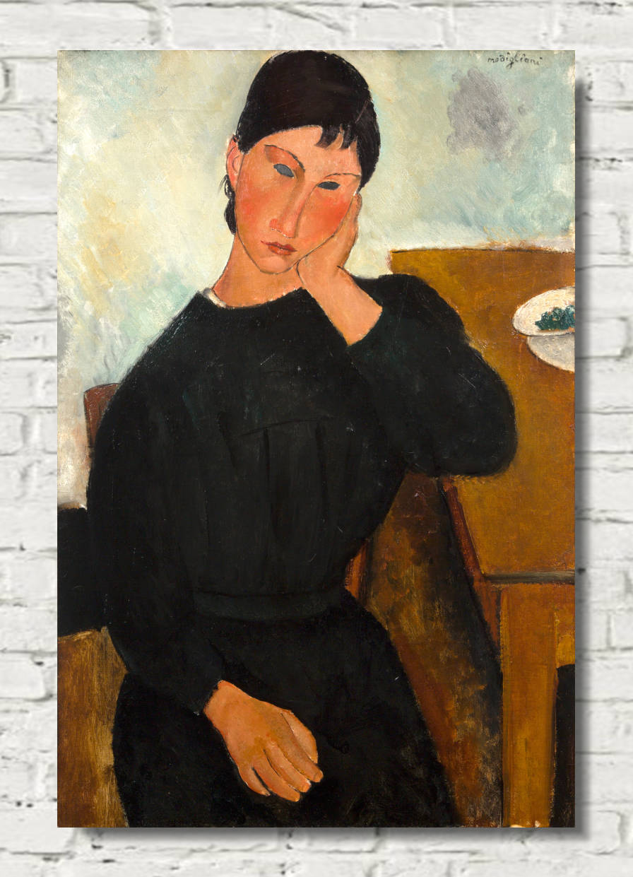 Amedeo Modigliani Wall Art Print : Elvira Resting at a Table (c.1918)