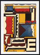 Joaquín Torres-García Print, Structure with interlocking forms (1933)