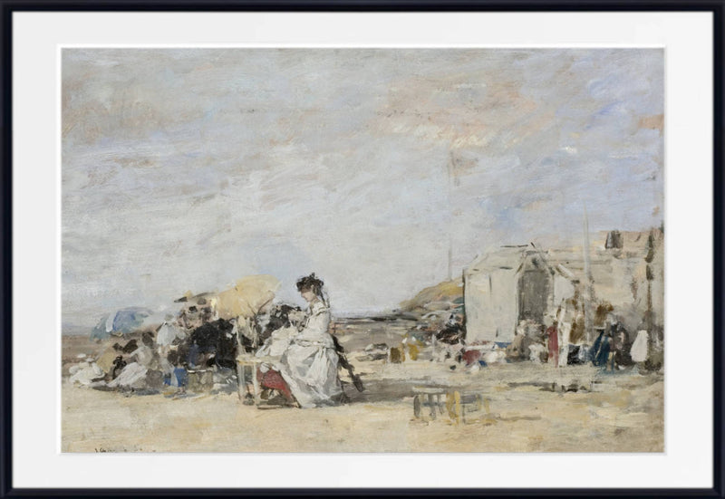 Lady in White by Eugène Boudin framed coastal print