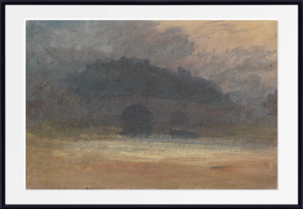 Evening Landscape with Castle and Bridge in Yorkshire by William Turner