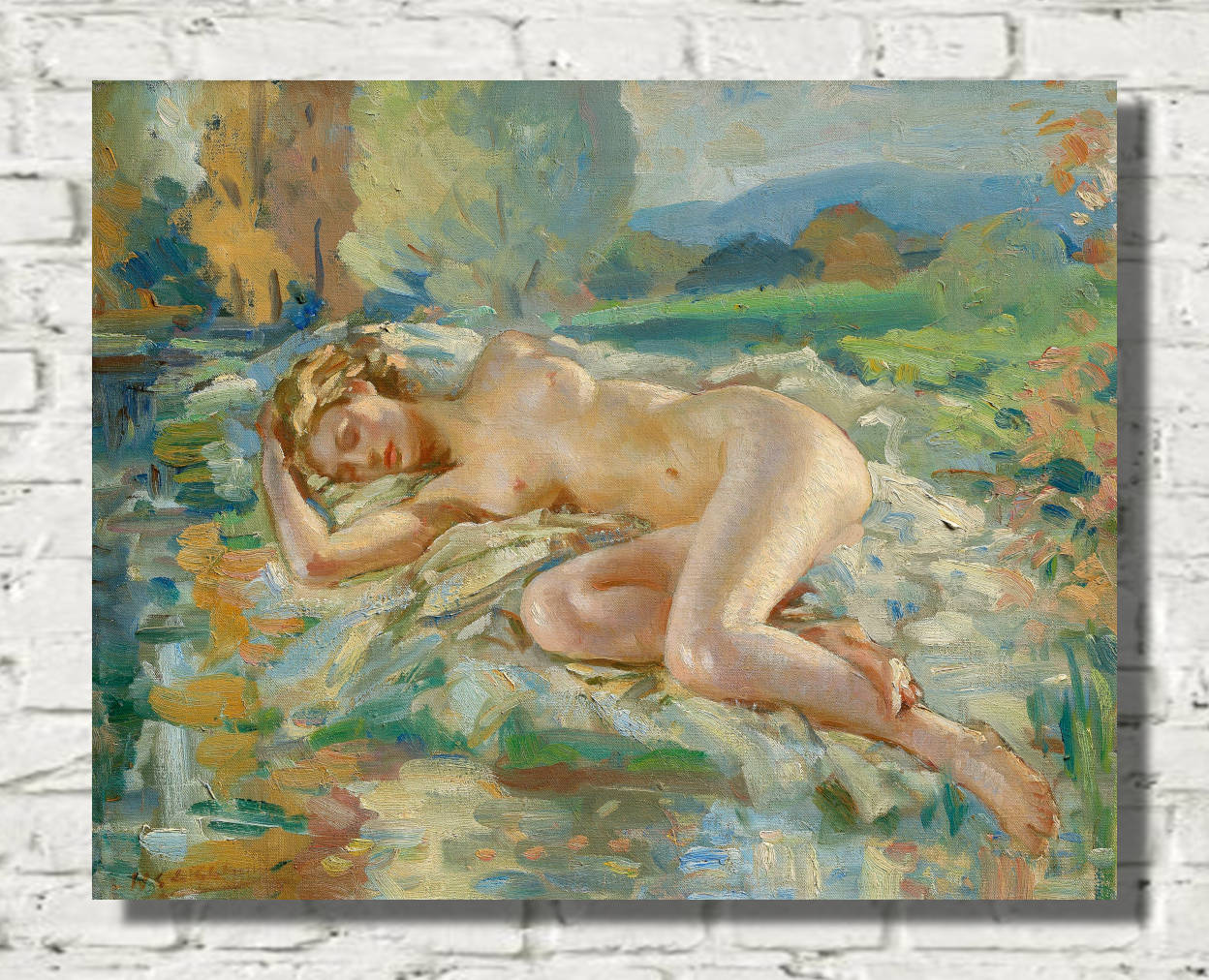 Wilfrid Gabriel de Glehn Print, Female nude reclining