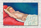 Félix Vallotton Print, Femme nue couchée sur un canapé rouge (1923)