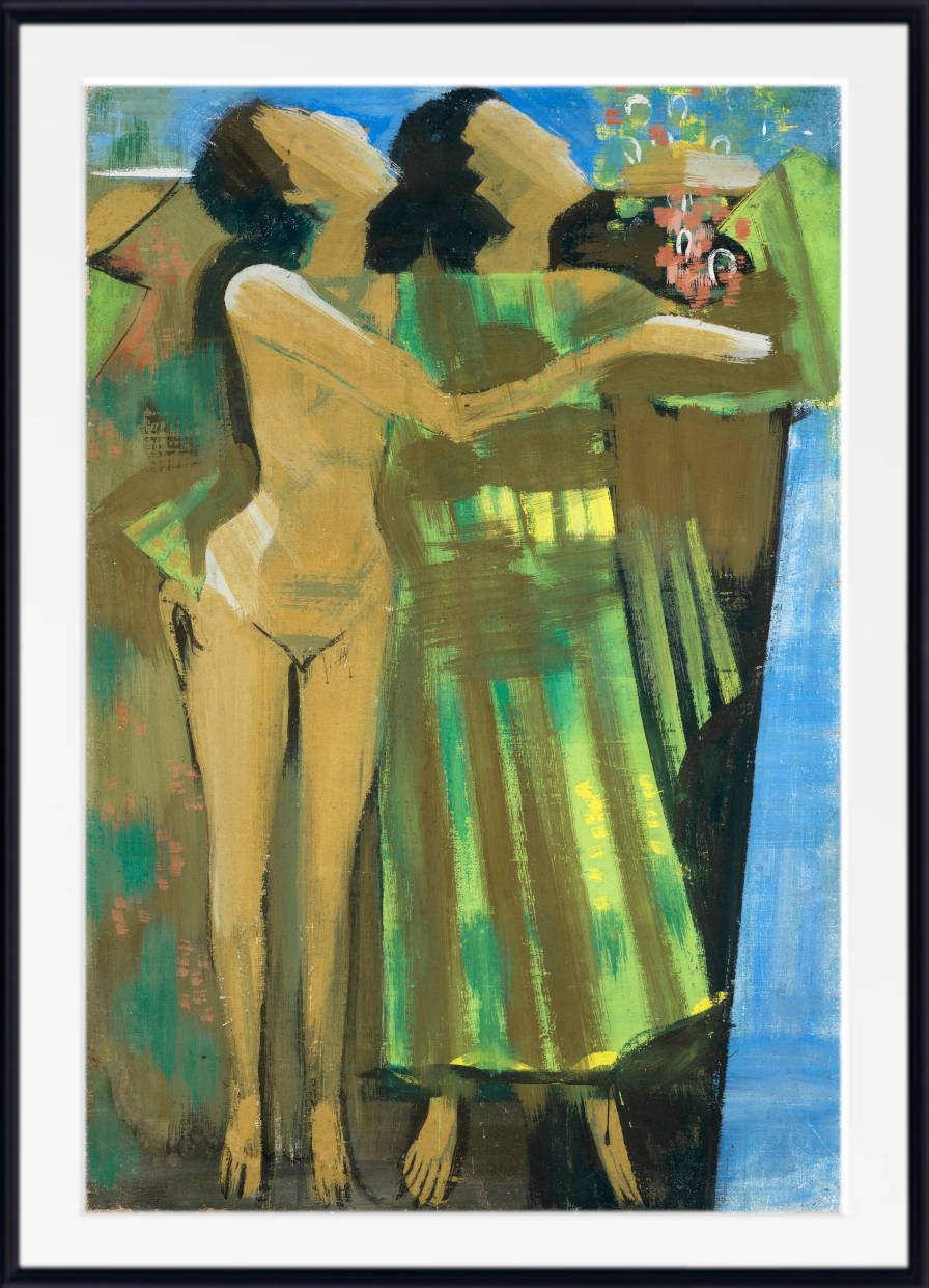 August Babberger Print, Festival of youth, two women