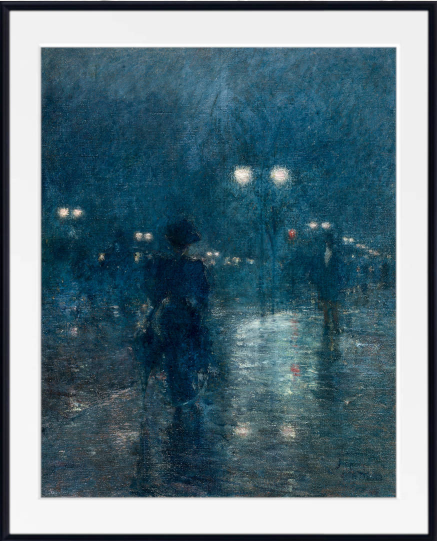 Frederick Childe Hassam Print : Fifth Avenue Nocturne (c. 1895)