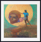 Figure wearing a winged head (The Fall of Icarus) by Odilon Redon