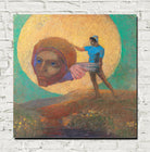 Figure wearing a winged head (The Fall of Icarus) by Odilon Redon