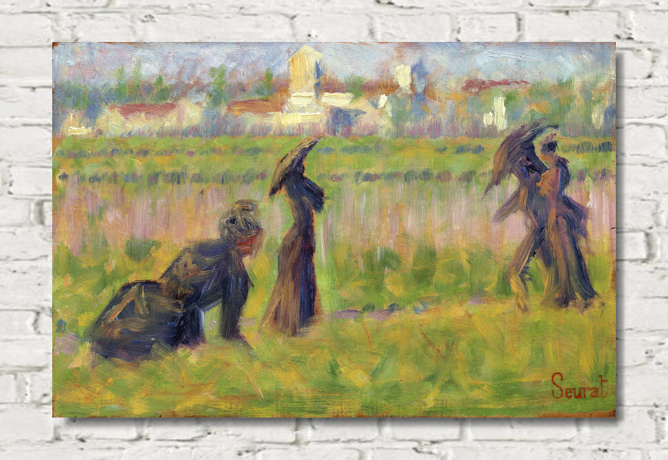 Georges Seurat , Figures in a Landscape (c. 1883)