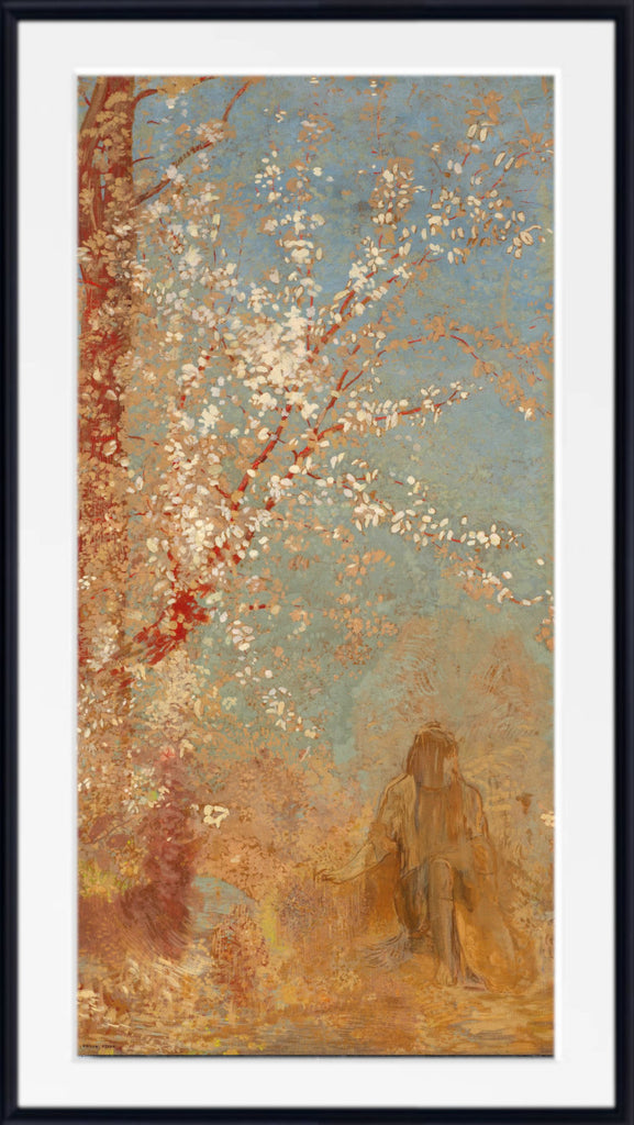 Figure under a blossoming tree by Odilon Redon