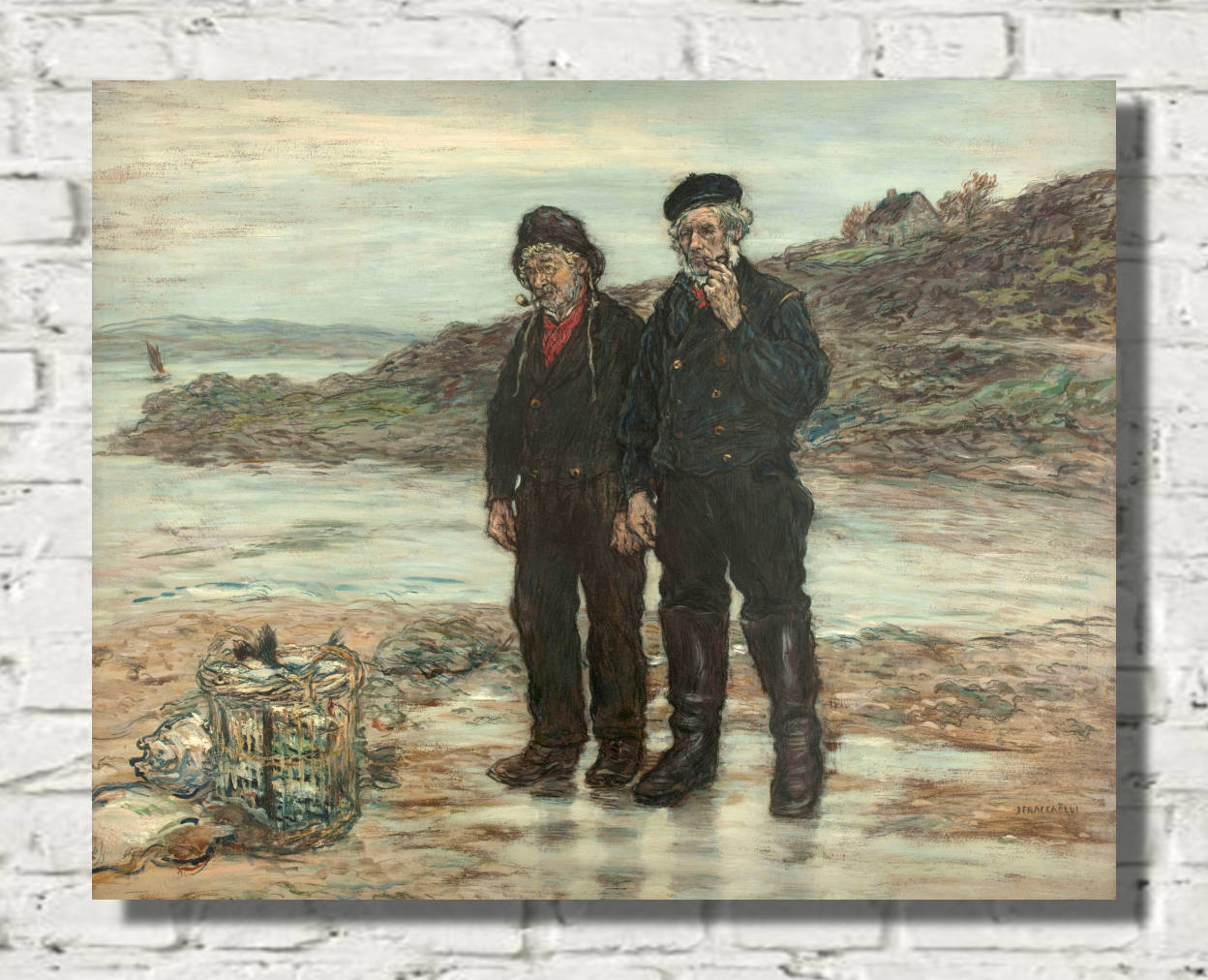 Jean-François Raffaëlli Print, Fishermen of Scotland (1893)