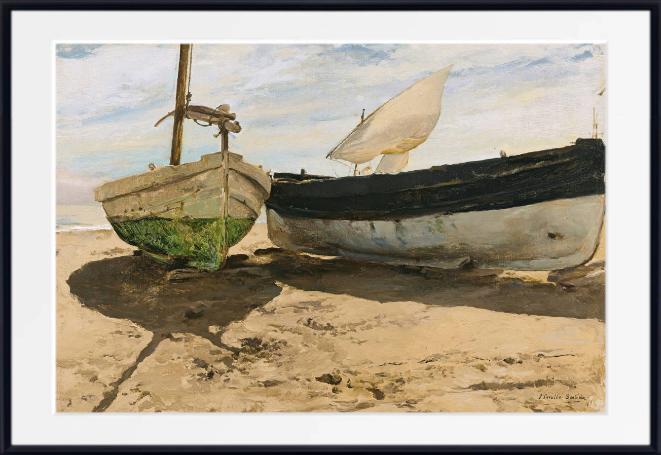 Joaquín Sorolla Print, Fishing Boats On The Beach, Valencia