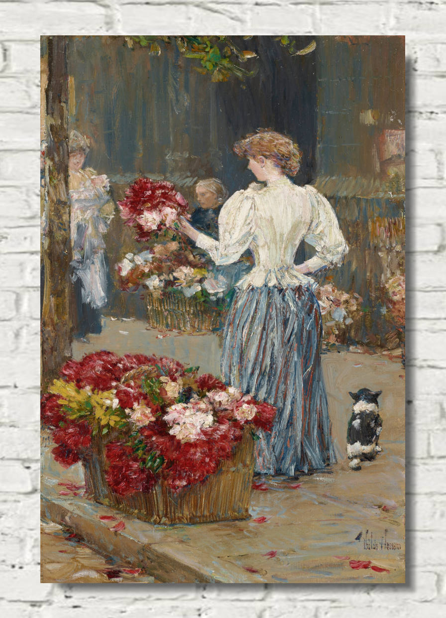 Frederick Childe Hassam Print : Flower Girl (circa 1887)