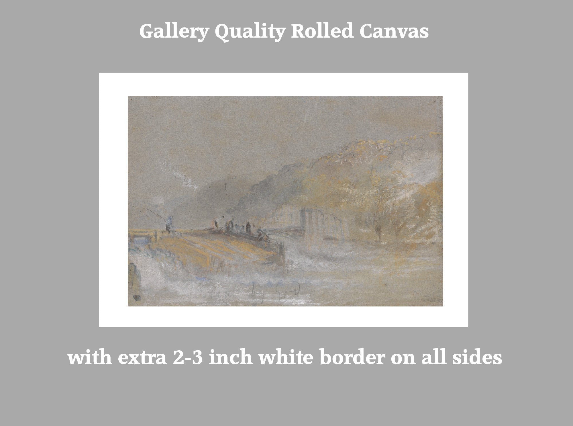 Foul by God River Landscape with Anglers Fishing From a Weir by William Turner