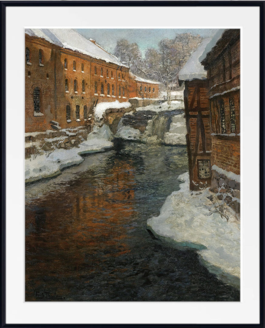 The Akerselven River In The Snow, Frits Thaulow Fine Art Print