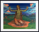 August Babberger Print, Woman on meadow 'awakening'