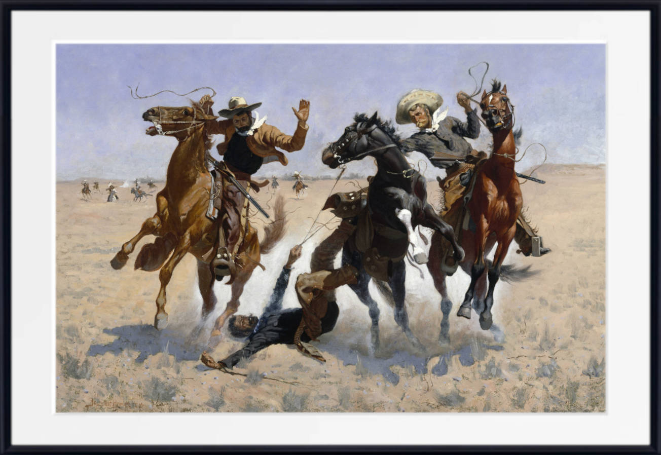 Frederic Remington, Old Masters Fine Art Print : Aiding A Comrade