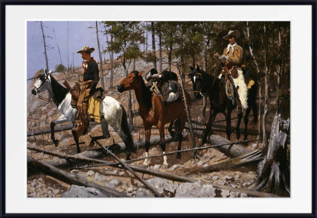 Frederic Remington, Old Masters Print : Prospecting for Cattle Range