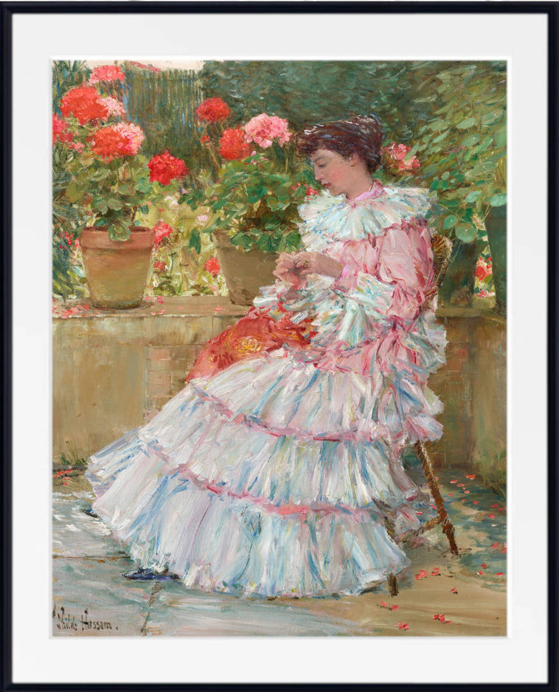 Geraniums by Childe Hassam framed print