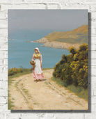 Girl On A Coastal Path (1893), Edmund Blair Leighton Fine Art Print