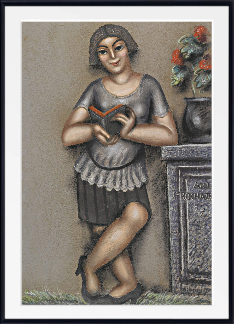 Girl Reading (1927) by Antonín Prochazka
