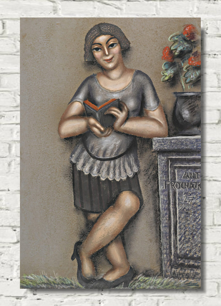 Girl Reading (1927) by Antonín Prochazka