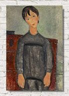 Amedeo Modigliani Wall Art Print : Girl Standing In Black Pinafore (1918)