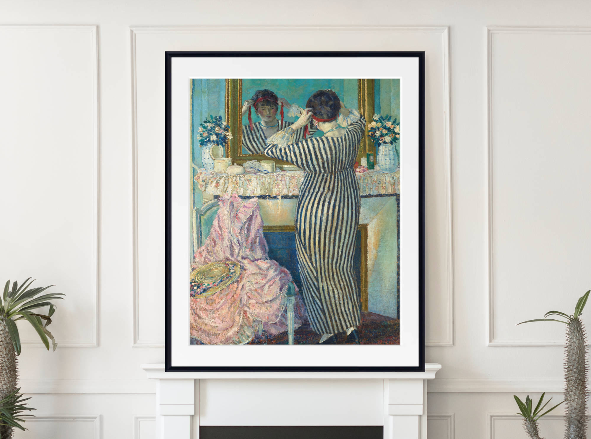 Frederick Carl Frieseke Prints, Girl Dressing Her Hair (1912) from GalleryThane