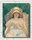 Frederick Carl Frieseke Prints, Girl Knitting from GalleryThane