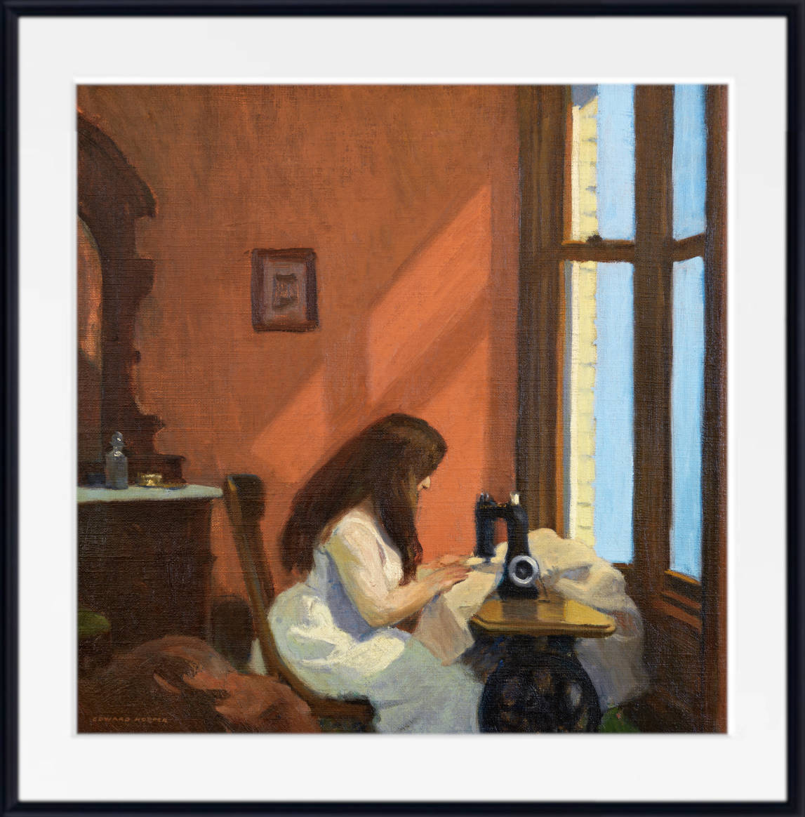 Edward Hopper Fine Art Print, Girl at Sewing Machine