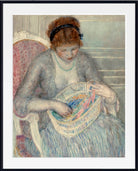Frederick Carl Frieseke Prints, Girl with a Basket of Ribbons (1915) from GalleryThane