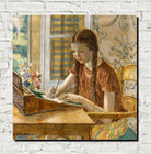 Frederick Carl Frieseke – Girl at Writing Desk (1927) | Fine Art Prints & Canvas Panels From GalleryThane